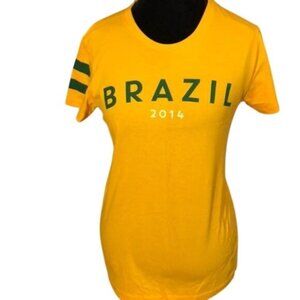 Nomad World Pub Women's Tee Shirt - Brazil 2014 - Gold and Green - Size XXL